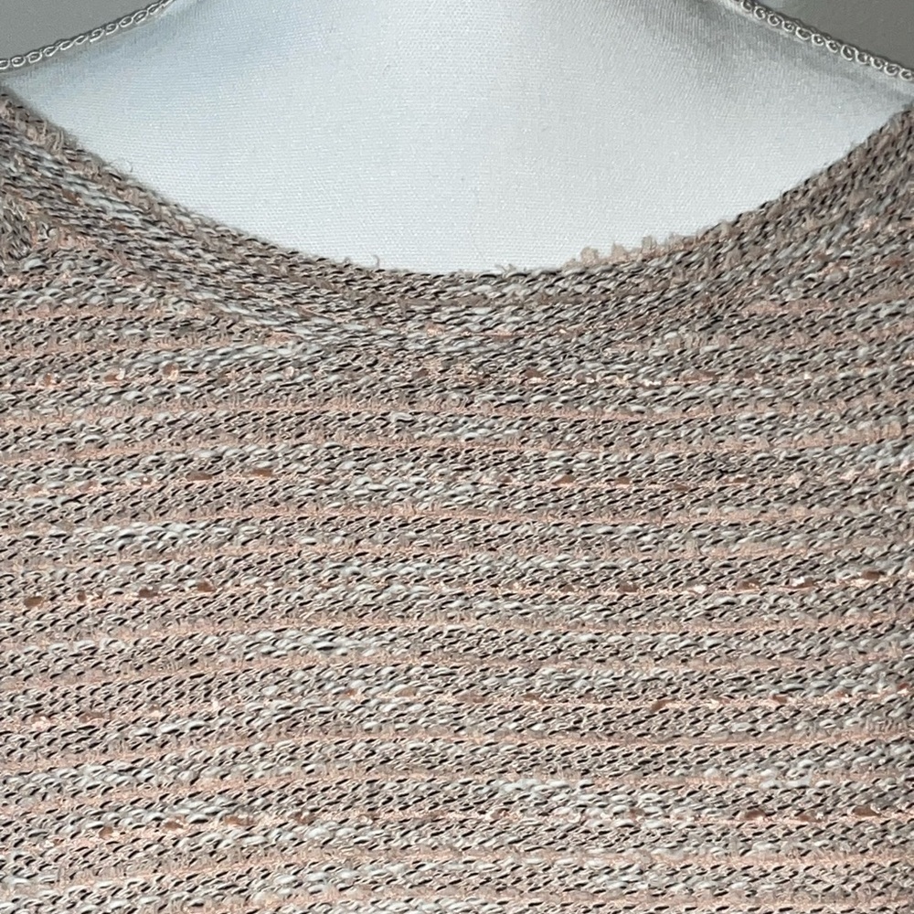 LOFT Women's Beige and Peach Crew Neck Sweater, Lightweight, Sz L - Picture 5 of 12